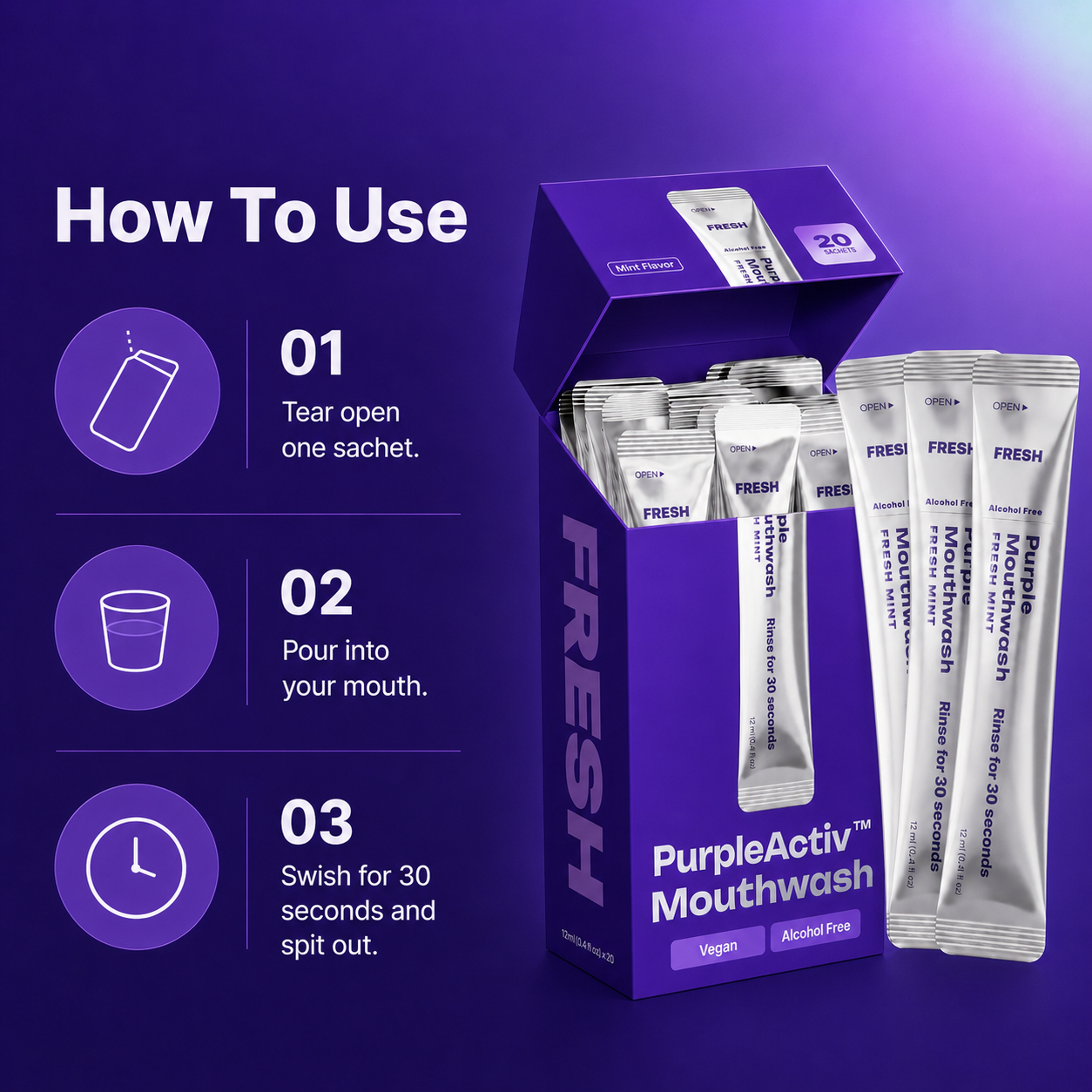 Fresh PurpleActiv™ Mouthwash